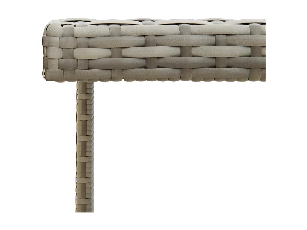 Table en verre gris, 109 x 107 x 74 cm