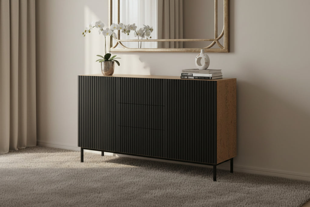 Commode beige, 150 x 42 x 89 cm