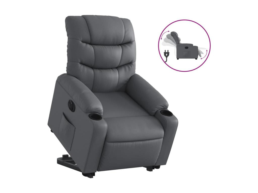 Fauteuil d'appoint en similicuir gris
