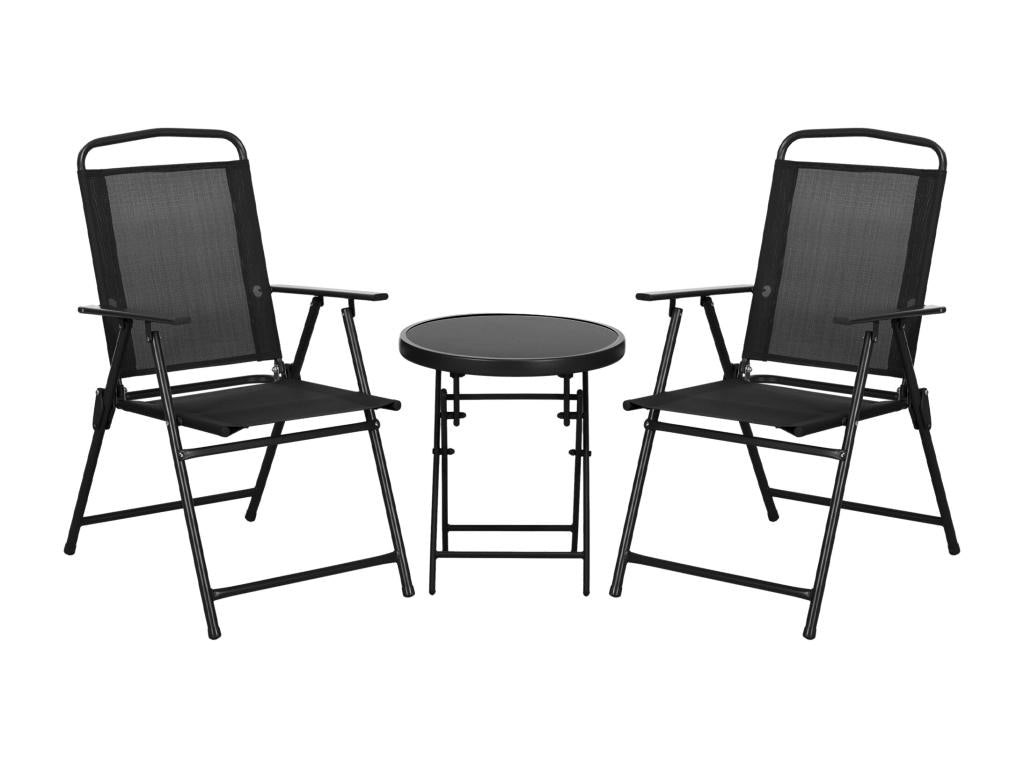 Table basse noire 3 pièces