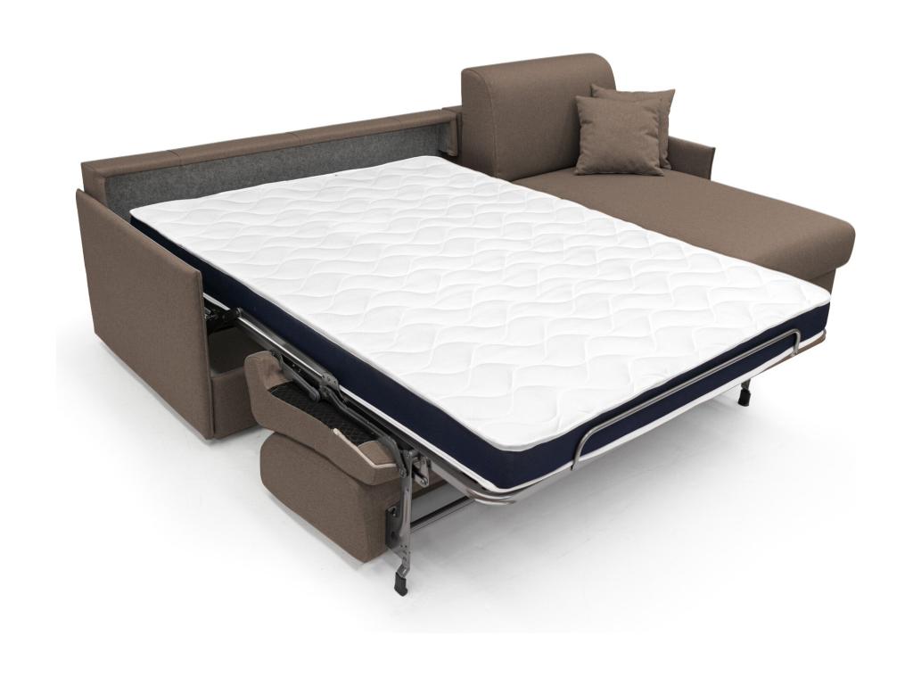 Canapé-lit en tissu marron, 140 x 197 cm