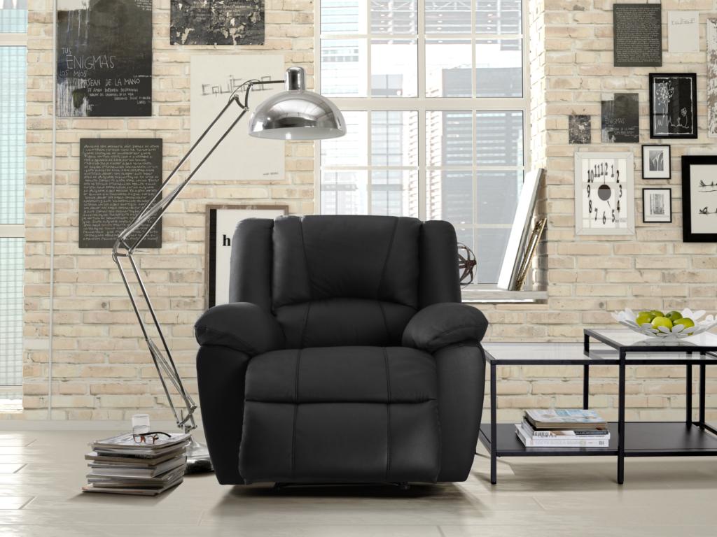 Fauteuil d'appoint en cuir noir