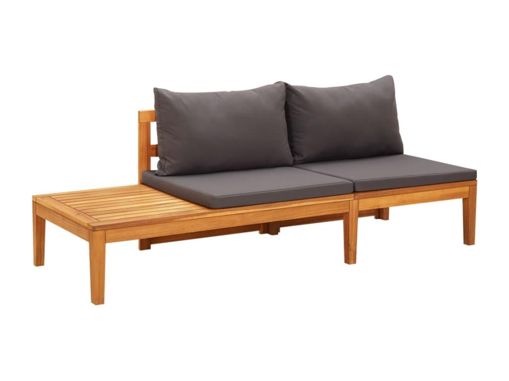 Ensemble de mobilier de jardin gris 4 pièces, avec coussins