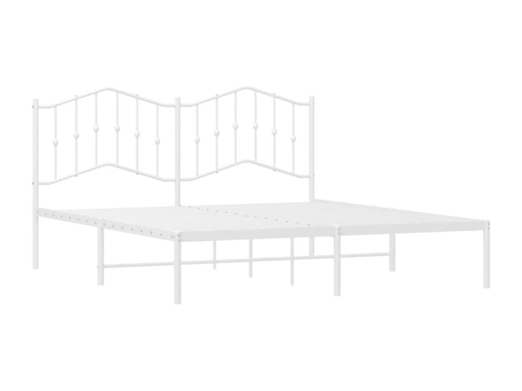 Cadre de lit en métal blanc, 183 x 213 cm