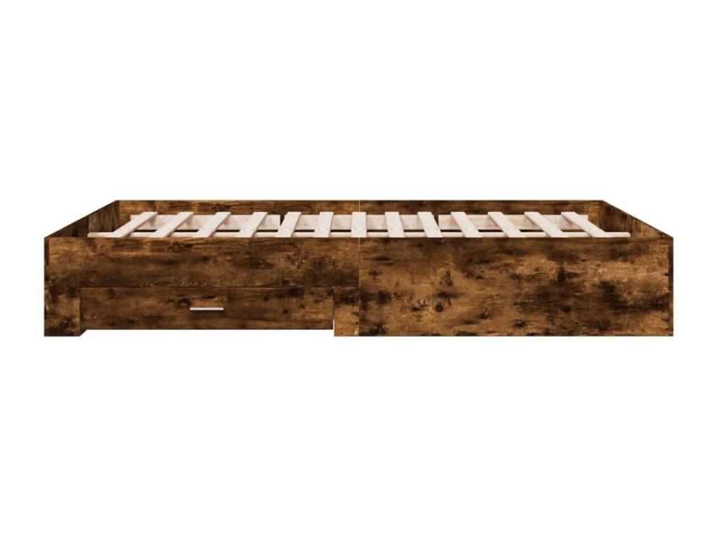 Cadre de lit en chêne brun, 140 x 200 cm