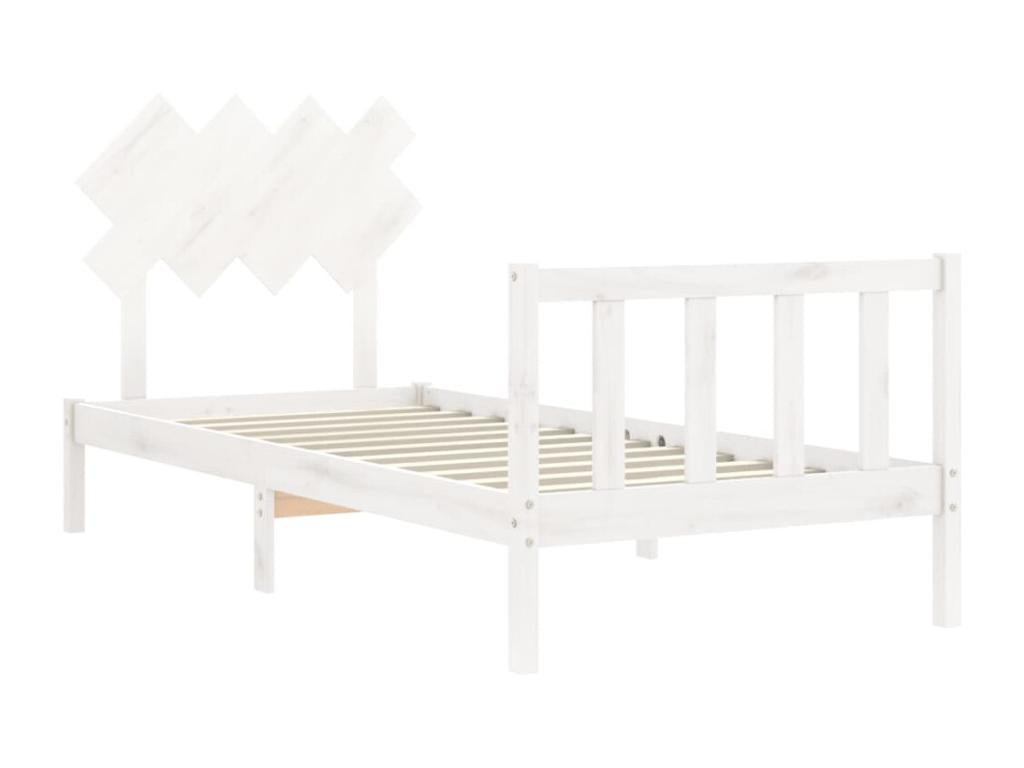 Cadre de lit en bois massif blanc - dlz1766572869698