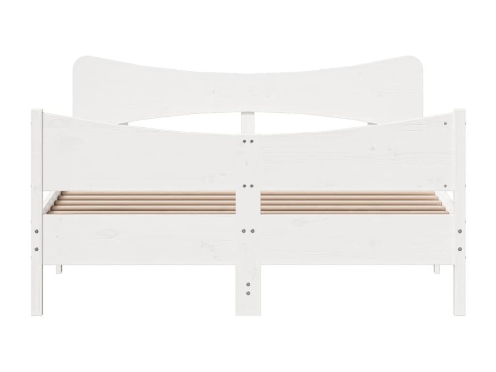 Cadre de lit en pin blanc, 140 x 190 cm