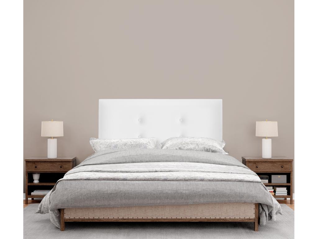 Lit en similicuir blanc, 110 x 50 cm