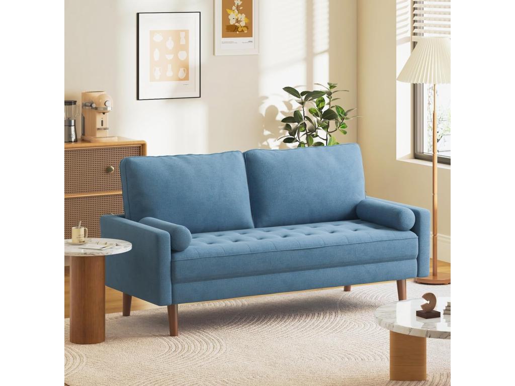 Canapé en tissu bleu, 173 x 77 x 84 cm