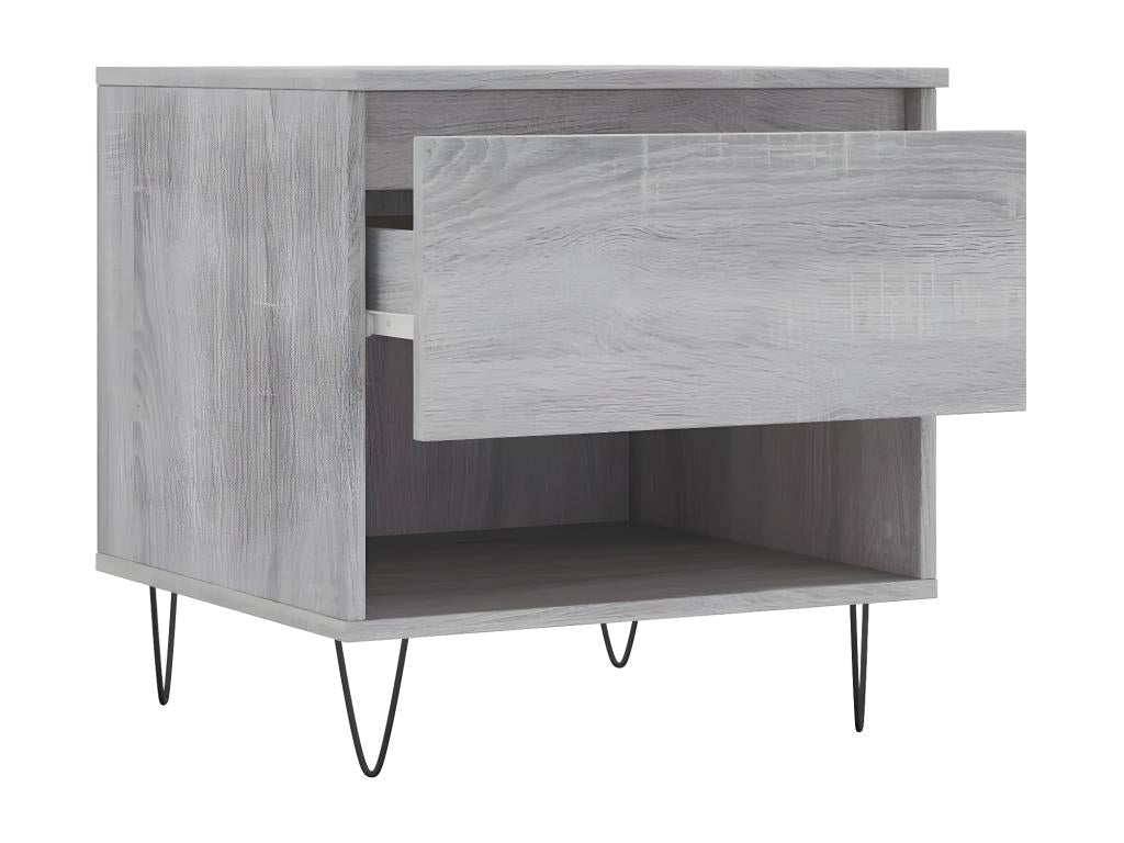 Table basse en bois d'ingénierie gris, 50 x 46 x 50 cm