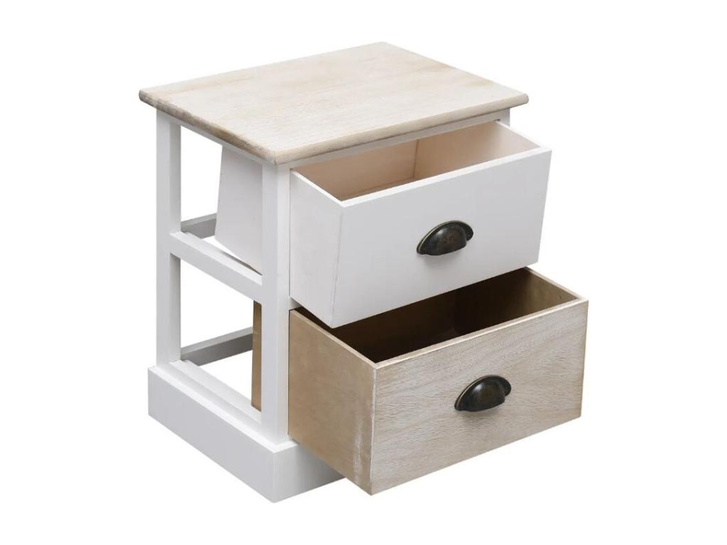 Table blanche à 2 tiroirs