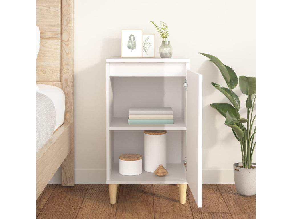 Table en bois d'ingénierie blanc, 40 x 35 x 70 cm