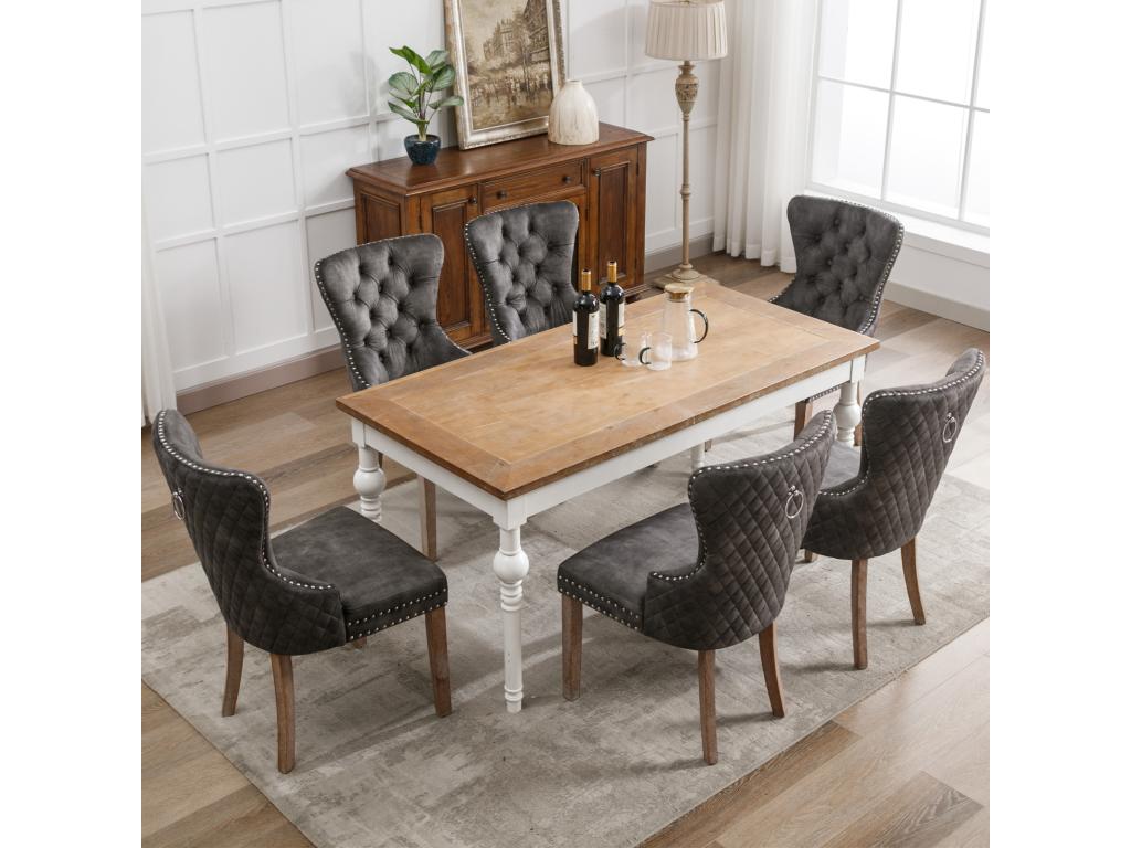 Chaise en bois massif gris, 53,5 x 64 x 95 cm