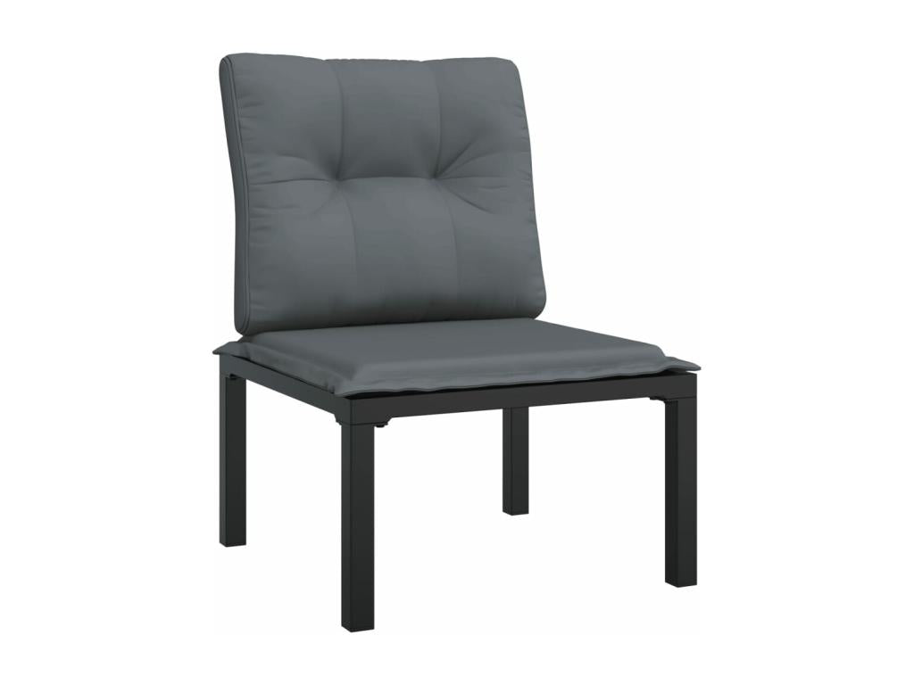 Ensemble de mobilier de jardin noir, 62 x 62 x 68 cm