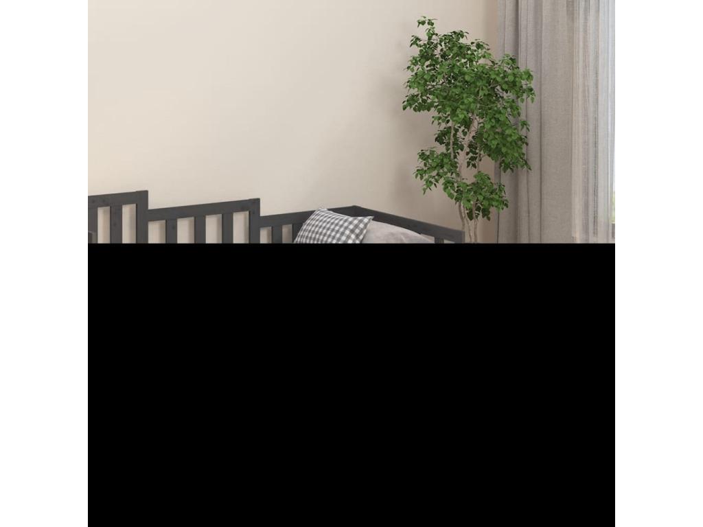 Cadre de lit en pin gris, 100 x 200 cm