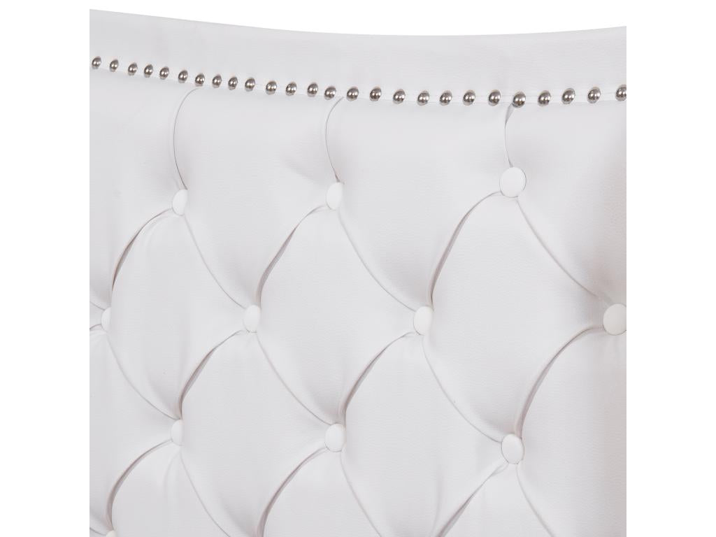 Lit en similicuir blanc à 2 tiroirs, 180 x 200 cm