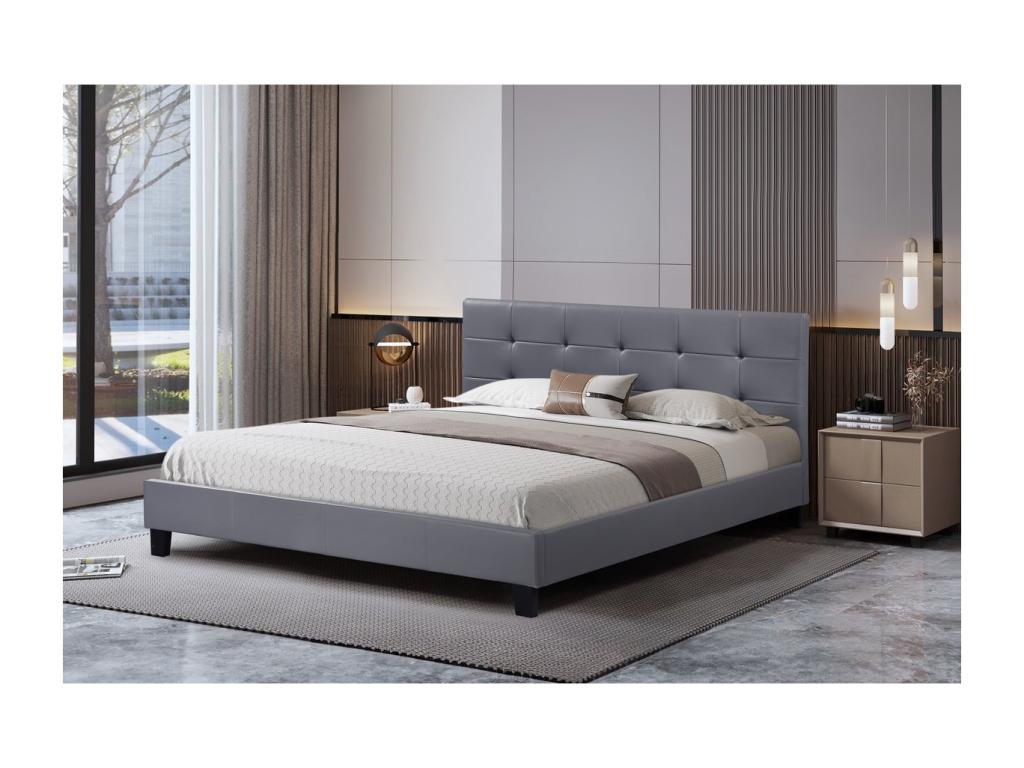 Lit gris, 160 x 200 cm