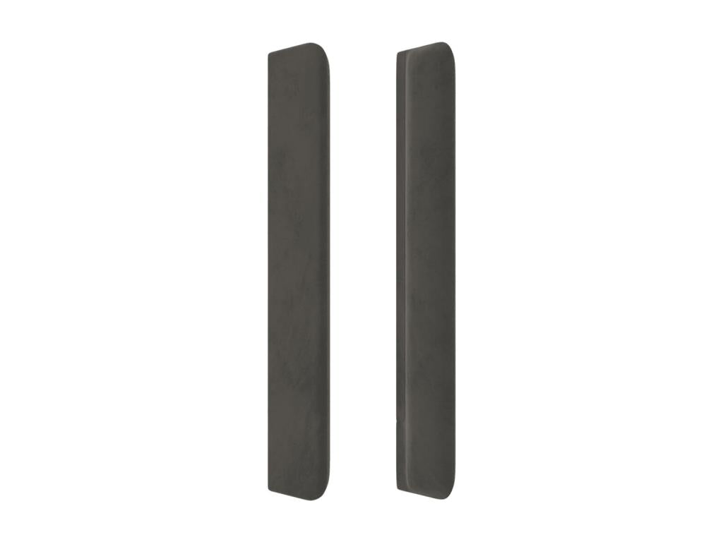 Lit en velours gris, 147 x 16 x 118 cm