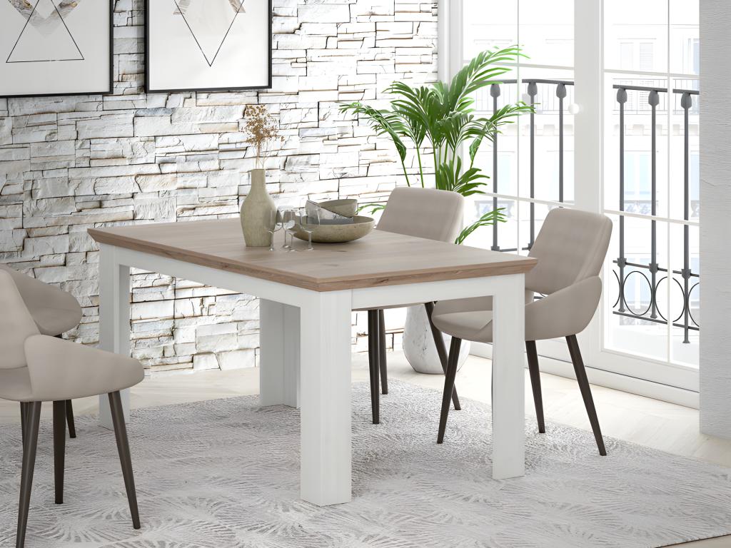 Table en chêne beige, 206 cm